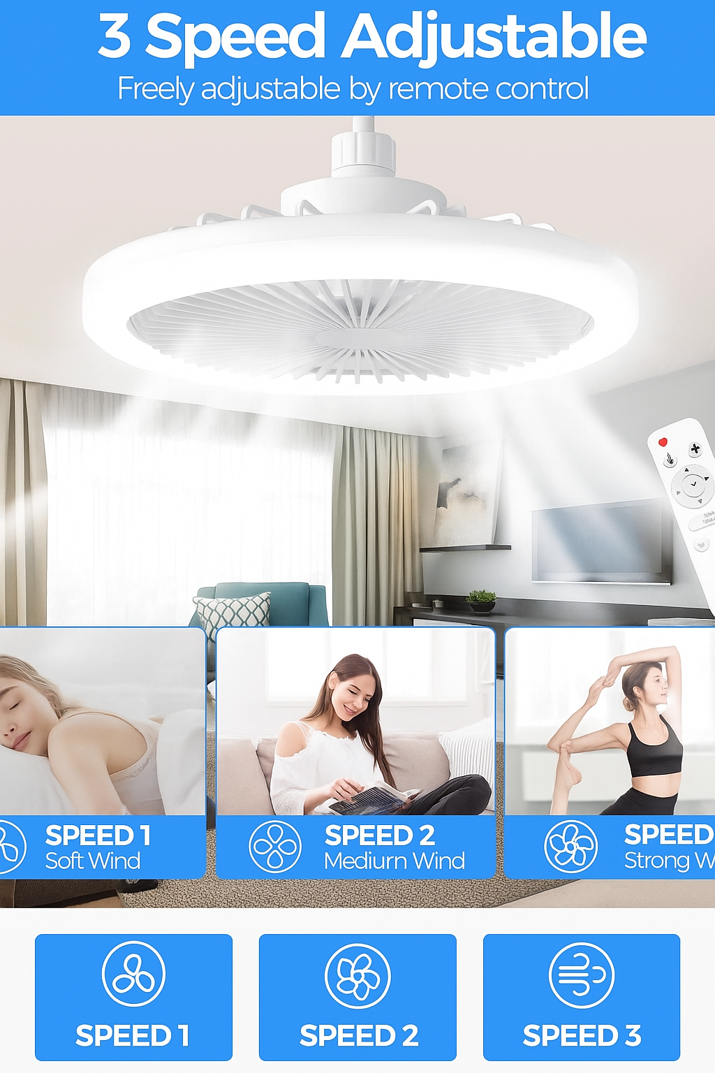 Rotatable 3-in-1 Ceiling Fan Light™
